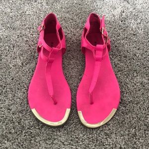 Pink Sandals with Gold Accents